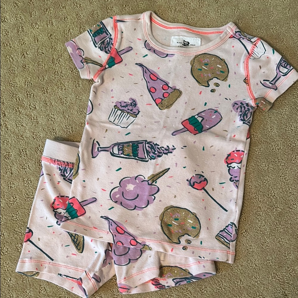 Crewcuts Pink Sweet Treats Pajama Short Set